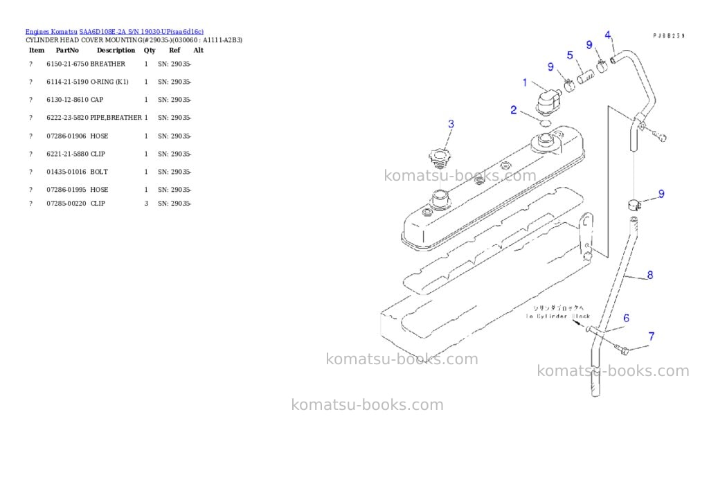 Komatsu SAA6D108E-2A S/N 19030-UP Parts catalog cover Page 5 Komatsu SAA6D108E-2A S/N 19030-UP Parts catalog cover Page 5