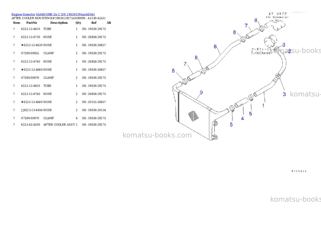 Komatsu saa6d108e-2a-c s/n 19030-up Parts catalog cover Page 8