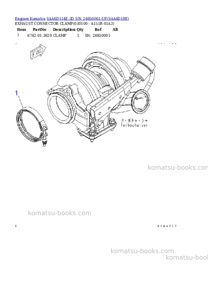 Komatsu saa6d114e-3d s/n 26850001-up Parts catalog cover Page 9 Komatsu saa6d114e-3d s/n 26850001-up Parts catalog cover Page 9