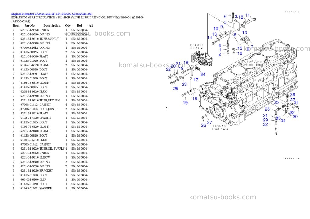 Komatsu saa6d125e-5f s/n 560001-up Parts catalog cover Page 9 Komatsu saa6d125e-5f s/n 560001-up Parts catalog cover Page 9
