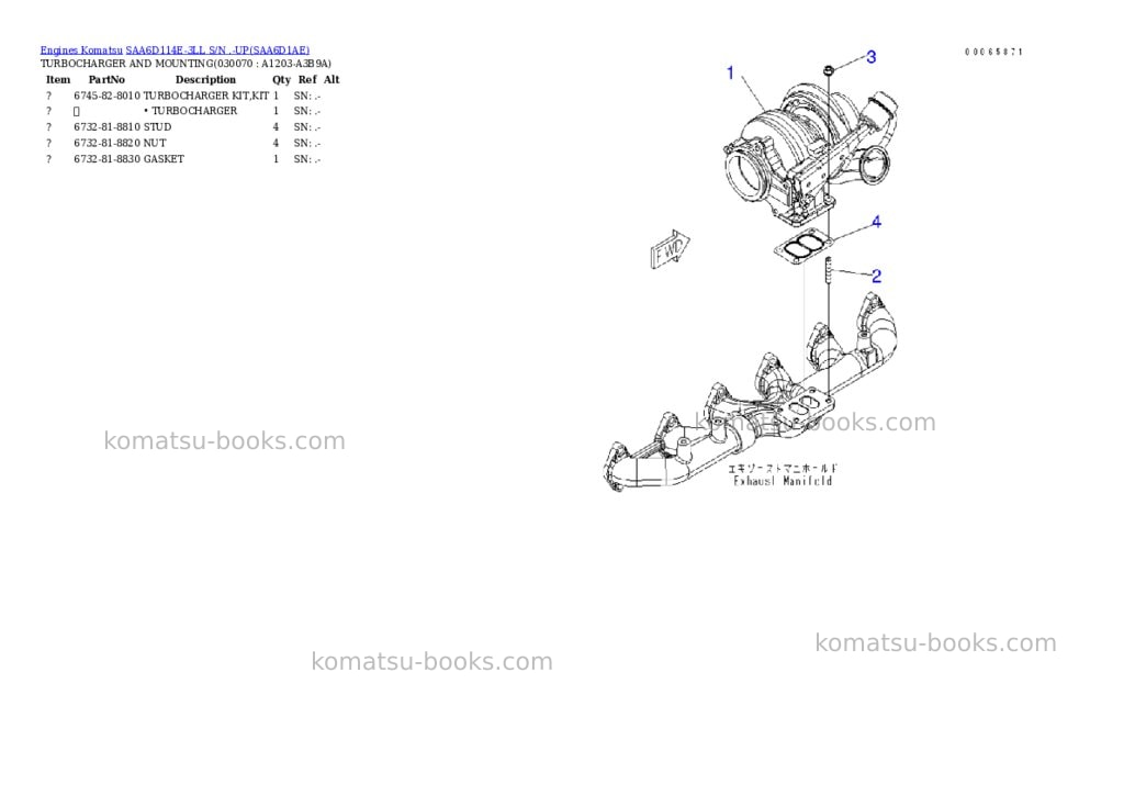 Komatsu saa6d114e-3ll s/n .-up Parts catalog cover Page 6 Komatsu saa6d114e-3ll s/n .-up Parts catalog cover Page 6
