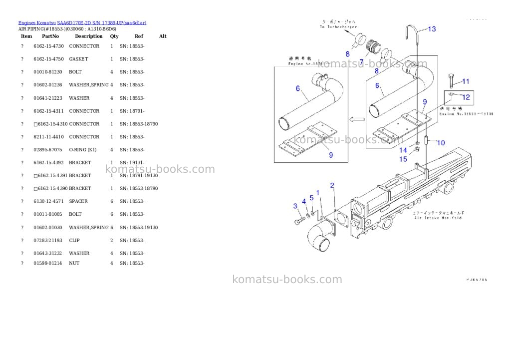 Komatsu saa6d170e-2d s/n 17389-up Parts catalog cover Page 5 Komatsu saa6d170e-2d s/n 17389-up Parts catalog cover Page 5
