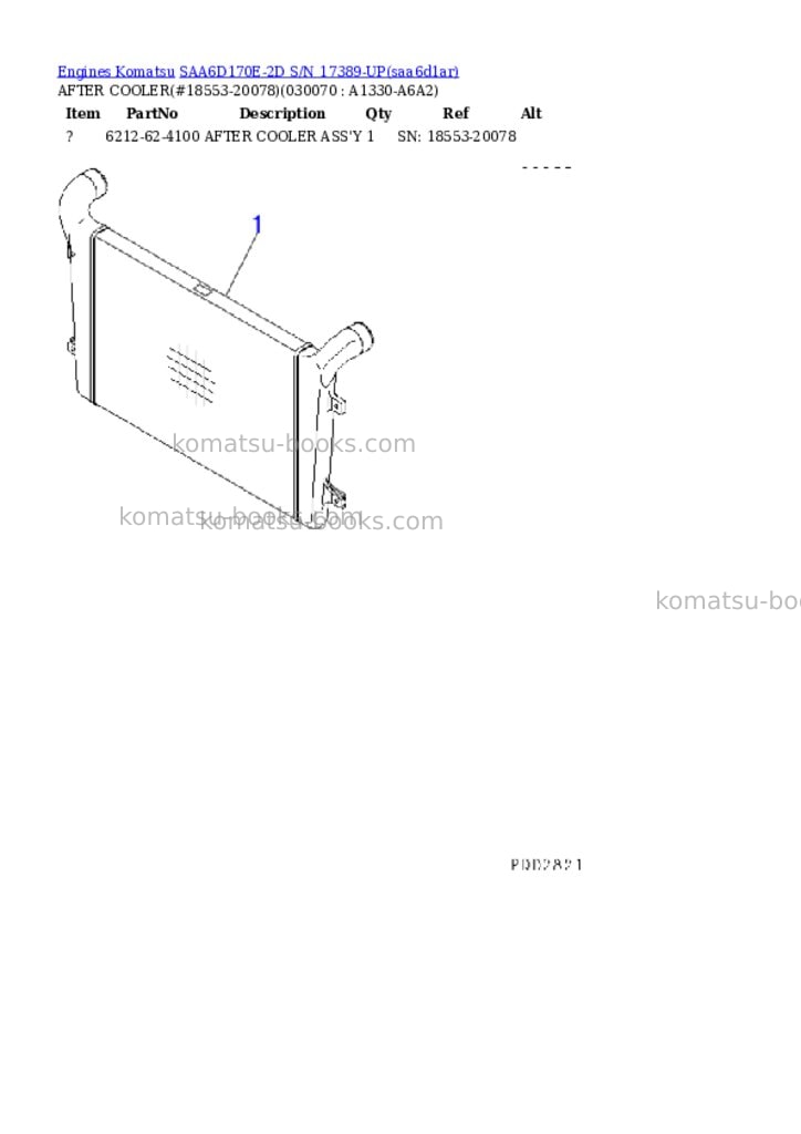 Komatsu saa6d170e-2d s/n 17389-up Parts catalog cover Page 6 Komatsu saa6d170e-2d s/n 17389-up Parts catalog cover Page 6