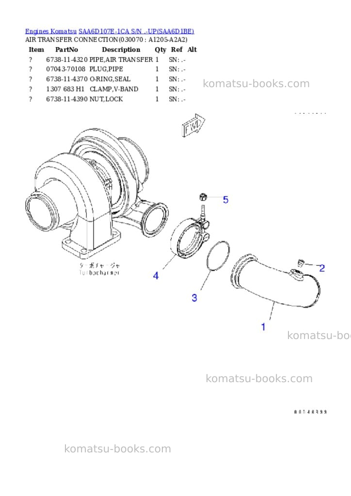 Komatsu saa6d107e-1ca s/n .-up Parts catalog cover Page 6