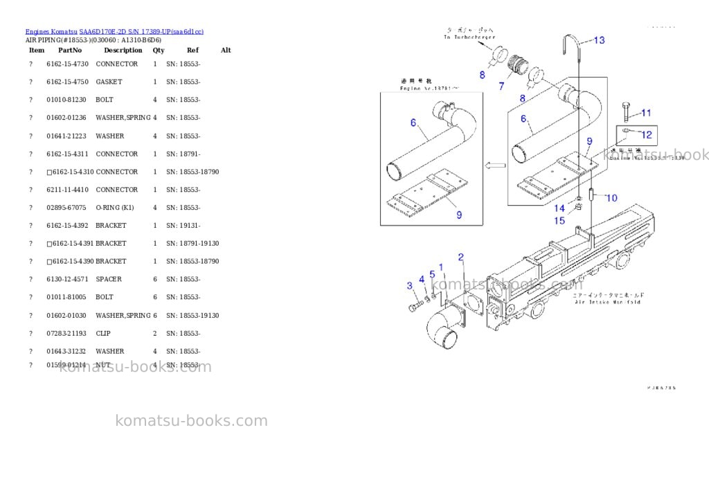 Komatsu SAA6D170E-2D S/N 17389-UP Parts catalog cover Page 5 Komatsu SAA6D170E-2D S/N 17389-UP Parts catalog cover Page 5