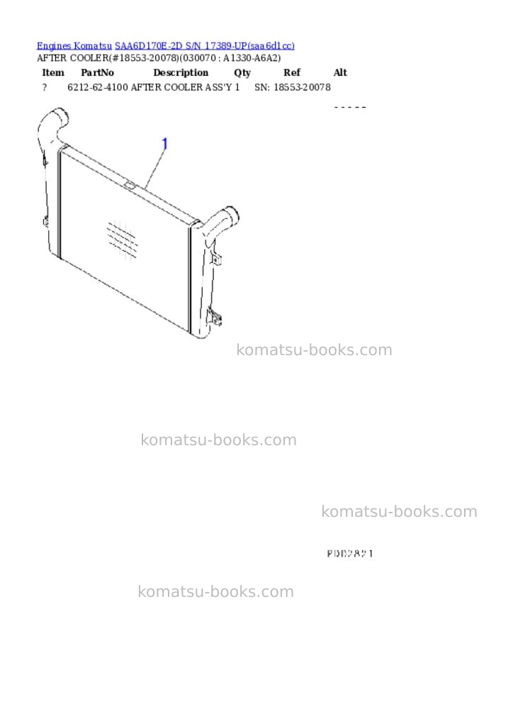 Komatsu SAA6D170E-2D S/N 17389-UP Parts catalog cover Page 6 Komatsu SAA6D170E-2D S/N 17389-UP Parts catalog cover Page 6