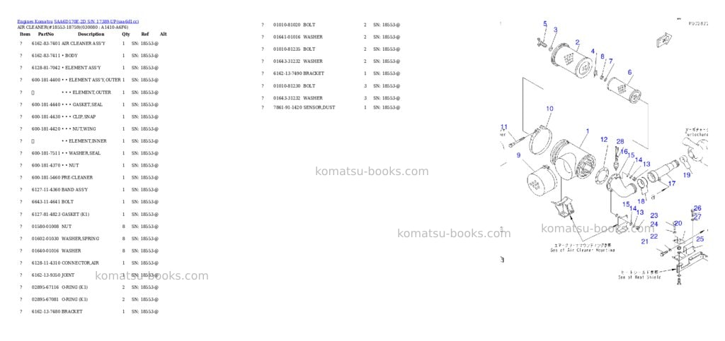 Komatsu SAA6D170E-2D S/N 17389-UP Parts catalog cover Page 7 Komatsu SAA6D170E-2D S/N 17389-UP Parts catalog cover Page 7