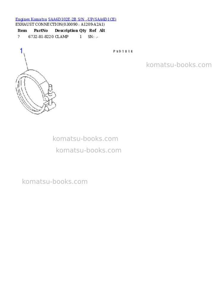 Komatsu saa6d102e-2b s/n .-up Parts catalog cover Page 8 Komatsu saa6d102e-2b s/n .-up Parts catalog cover Page 8