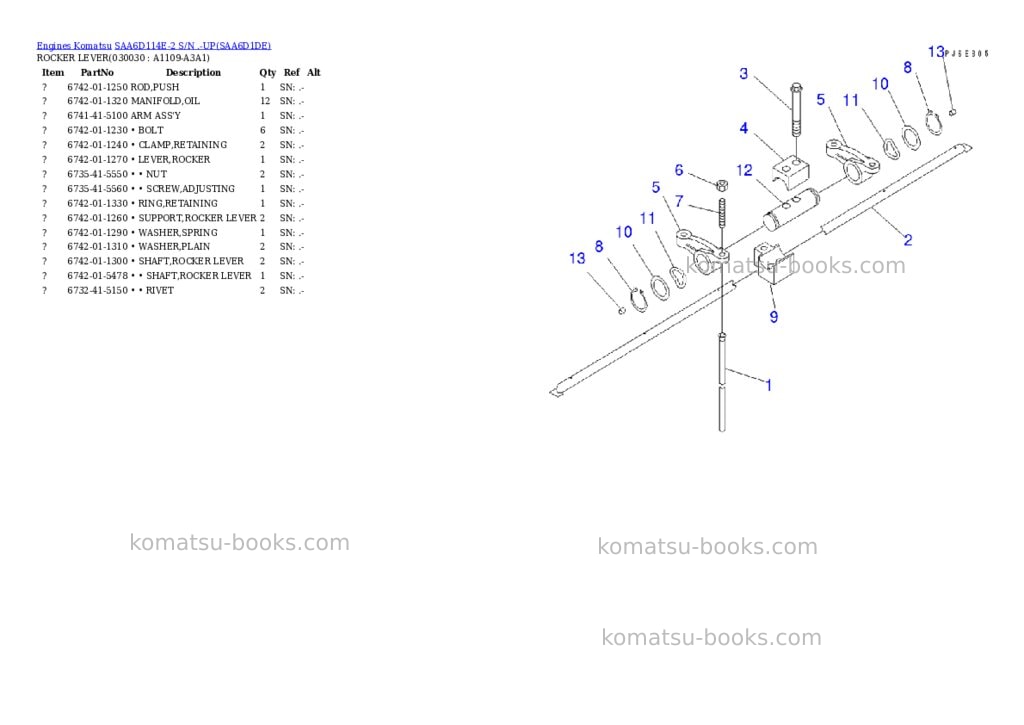 Komatsu saa6d114e-2 s/n .-up Parts catalog cover Page 2
