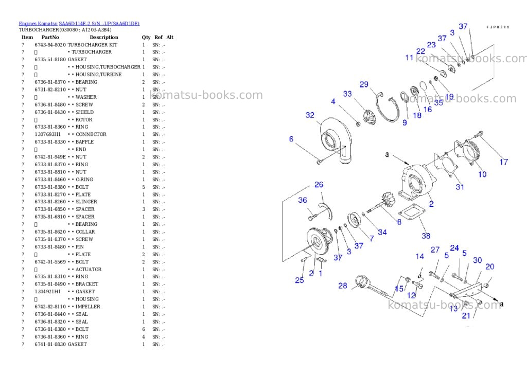 Komatsu saa6d114e-2 s/n .-up Parts catalog cover Page 7