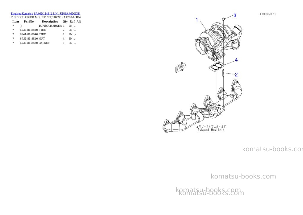 Komatsu saa6d114e-2 s/n .-up Parts catalog cover Page 8