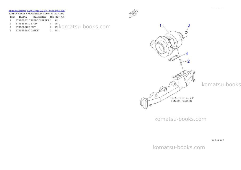 Komatsu saa6d102e-2a s/n .-up Parts catalog cover Page 5 Komatsu saa6d102e-2a s/n .-up Parts catalog cover Page 5