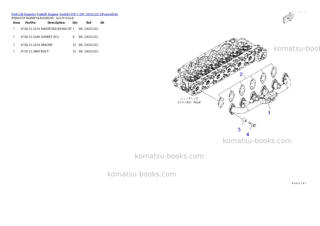 Komatsu SAA6D107E-1 S/N 26512512-UP Parts catalog cover Page 9
