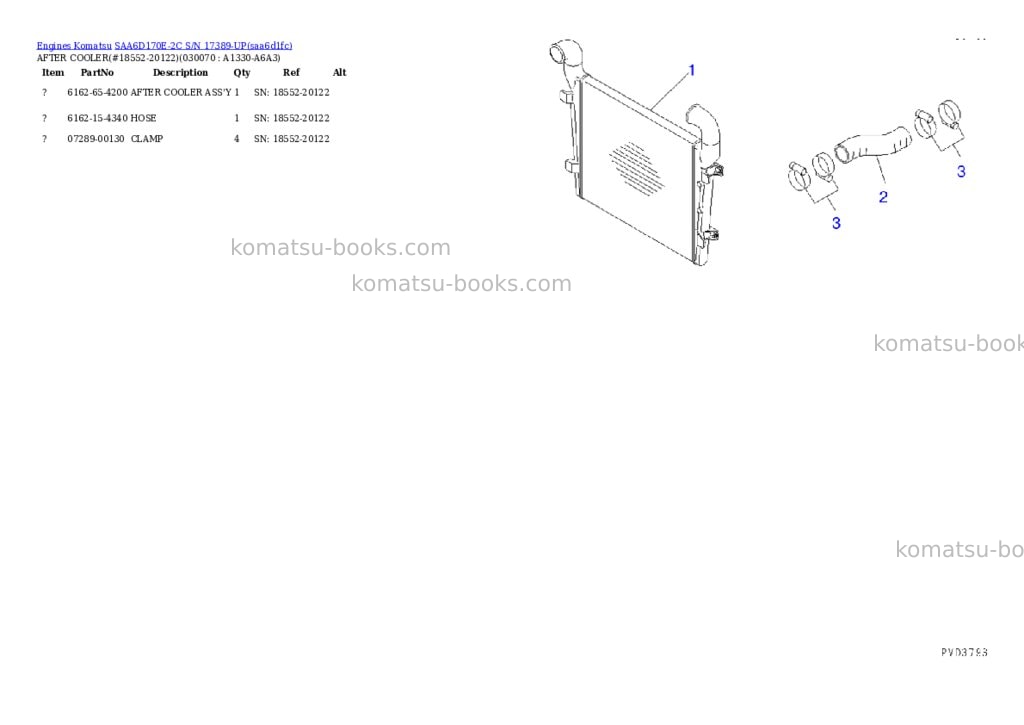 Komatsu saa6d170e-2c s/n 17389-up Parts catalog cover Page 6