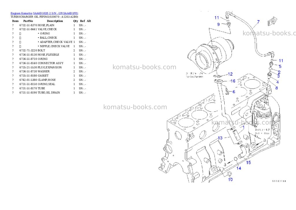 Komatsu saa6d102e-2 s/n .-up Parts catalog cover Page 6