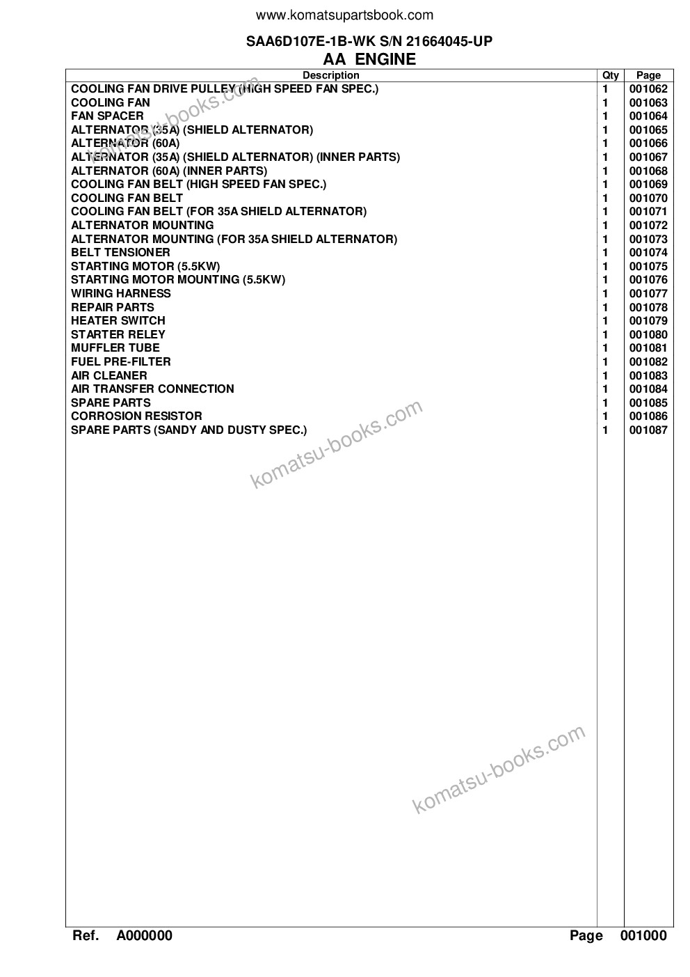 Komatsu saa6d107e-1b-wk s/n 21664045-up Parts catalog cover Page 3