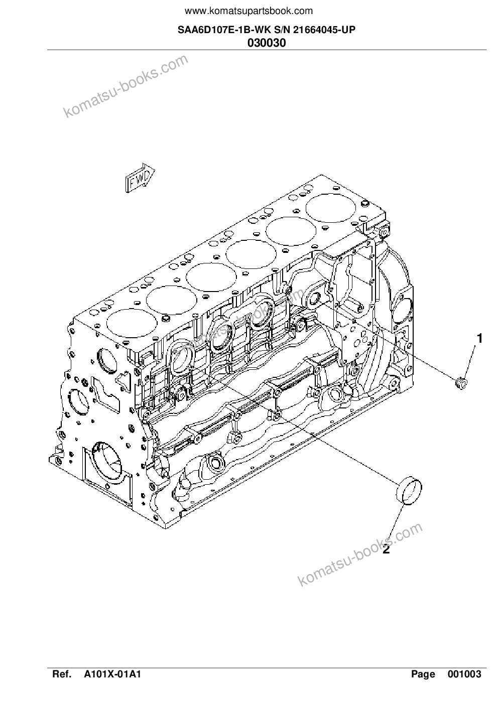 Komatsu saa6d107e-1b-wk s/n 21664045-up Parts catalog cover Page 8