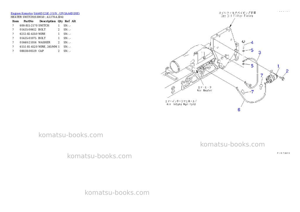 Komatsu saa6d125e-3 s/n .-up Parts catalog cover Page 4