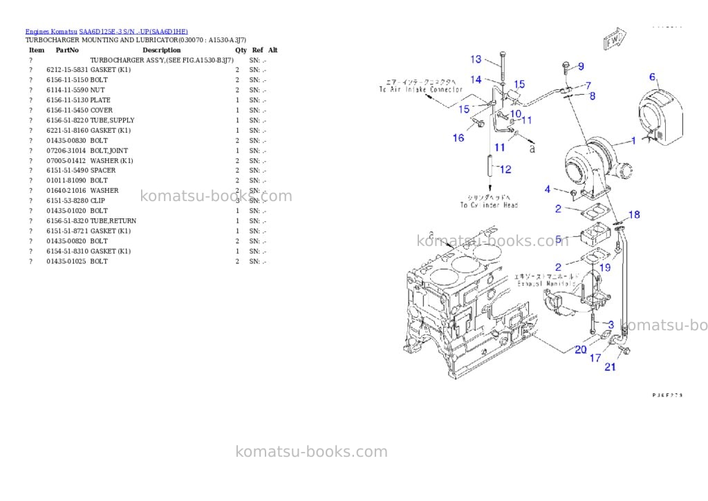 Komatsu saa6d125e-3 s/n .-up Parts catalog cover Page 6