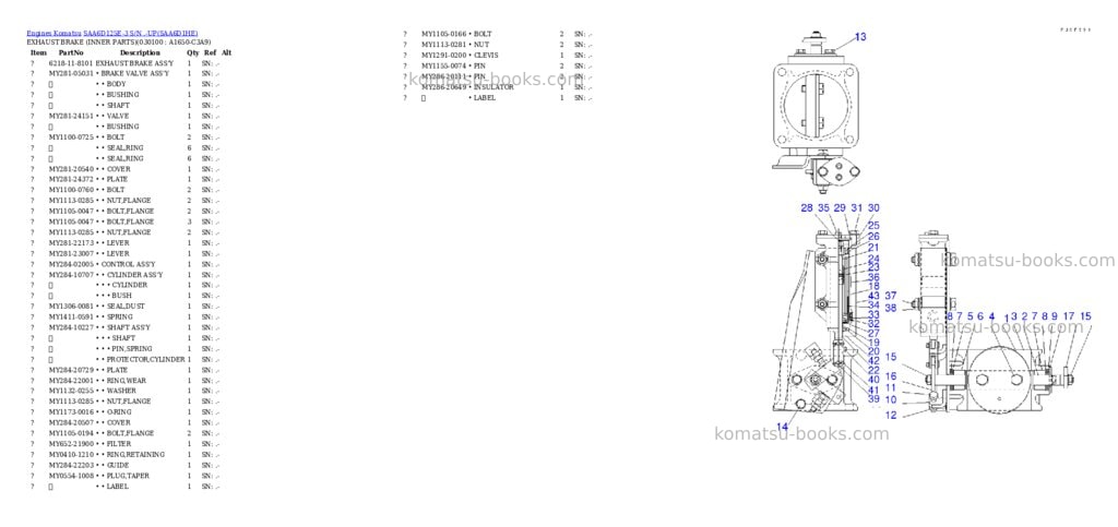Komatsu saa6d125e-3 s/n .-up Parts catalog cover Page 9