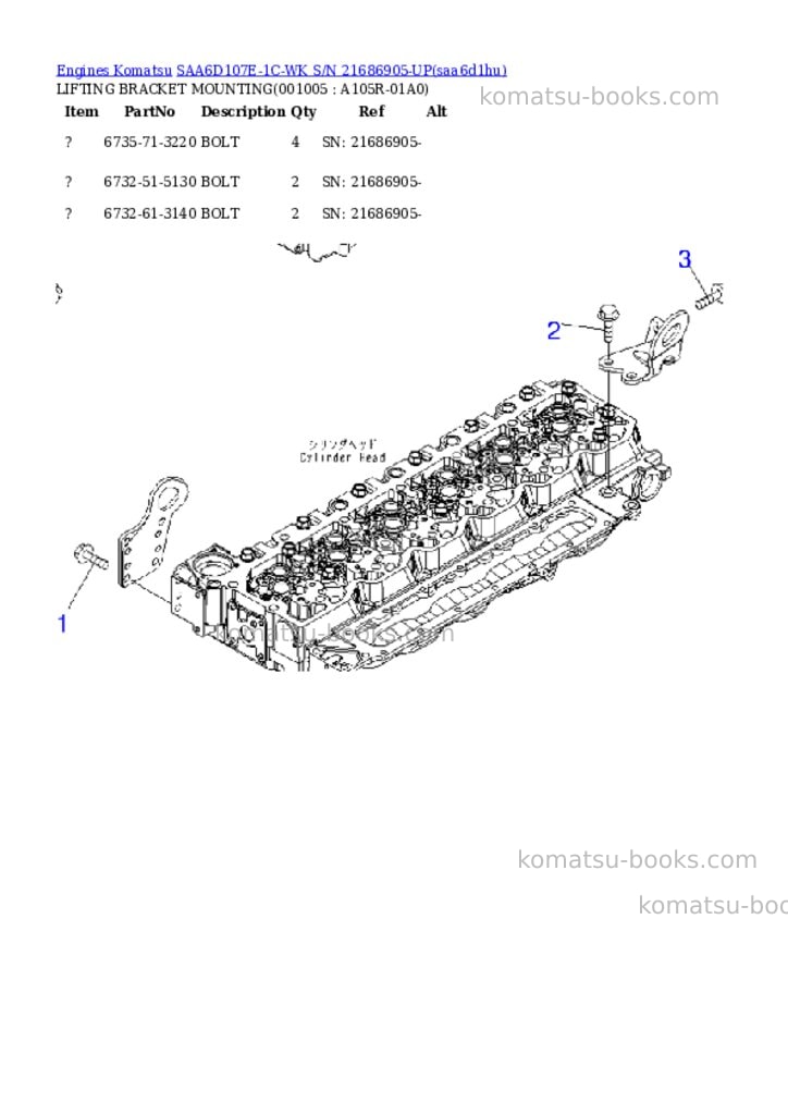 Komatsu saa6d107e-1c-wk s/n 21686905-up Parts catalog cover Page 4