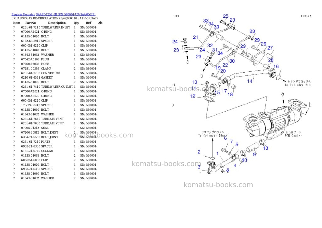 Komatsu saa6d125e-5b s/n 560001-up Parts catalog cover Page 10 Komatsu saa6d125e-5b s/n 560001-up Parts catalog cover Page 10