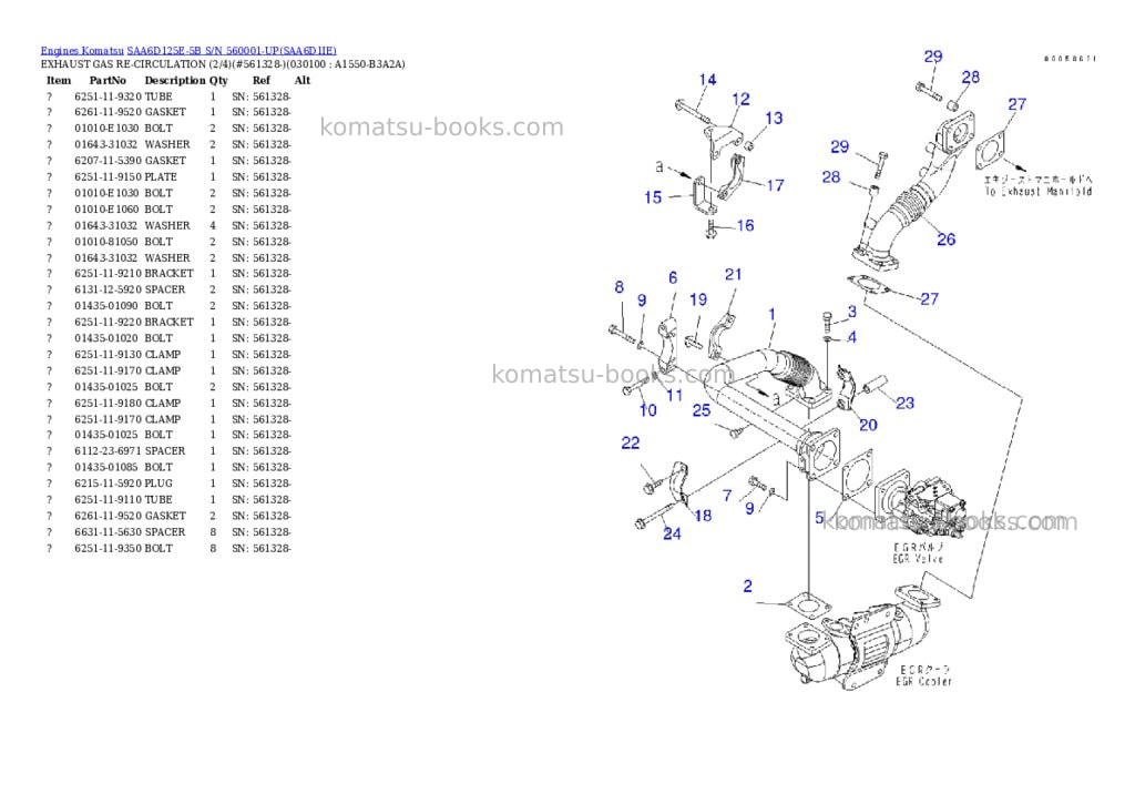 Komatsu saa6d125e-5b s/n 560001-up Parts catalog cover Page 9 Komatsu saa6d125e-5b s/n 560001-up Parts catalog cover Page 9