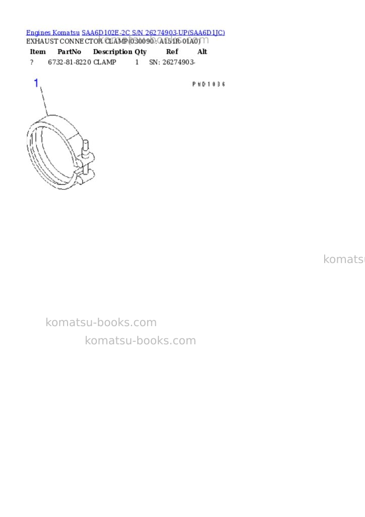 Komatsu saa6d102e-2c s/n 26274903-up Parts catalog cover Page 7