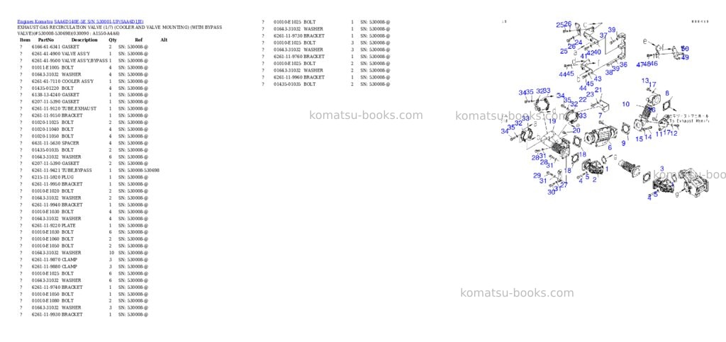 Komatsu saa6d140e-5e s/n 530001-up Parts catalog cover Page 8