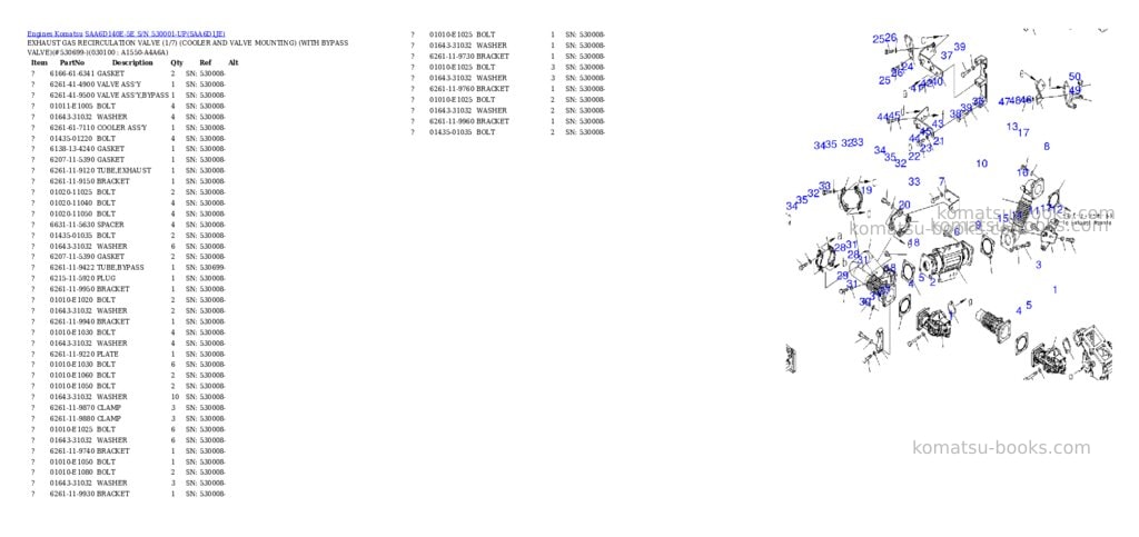 Komatsu saa6d140e-5e s/n 530001-up Parts catalog cover Page 9