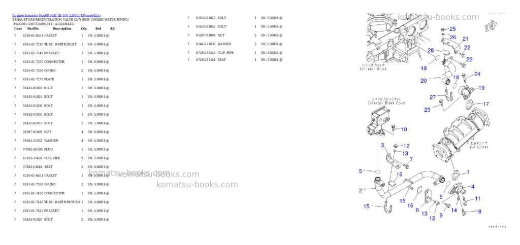 Komatsu saa6d140e-5b s/n 530001-up Parts catalog cover Page 10 Komatsu saa6d140e-5b s/n 530001-up Parts catalog cover Page 10