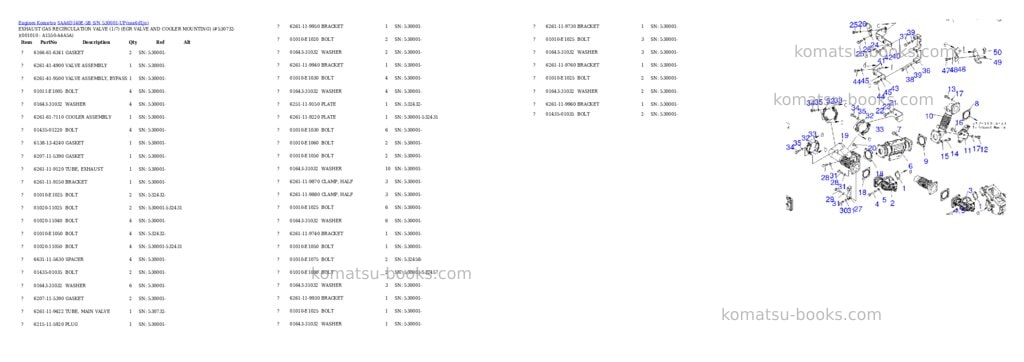 Komatsu saa6d140e-5b s/n 530001-up Parts catalog cover Page 9 Komatsu saa6d140e-5b s/n 530001-up Parts catalog cover Page 9