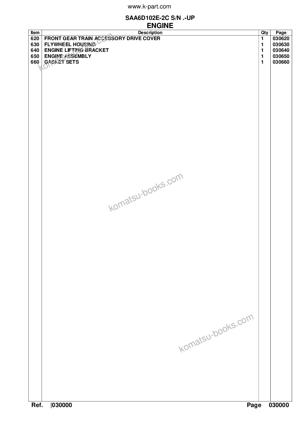 Komatsu saa6d102e-2c s/n .-up Parts catalog cover Page 3 Komatsu saa6d102e-2c s/n .-up Parts catalog cover Page 3