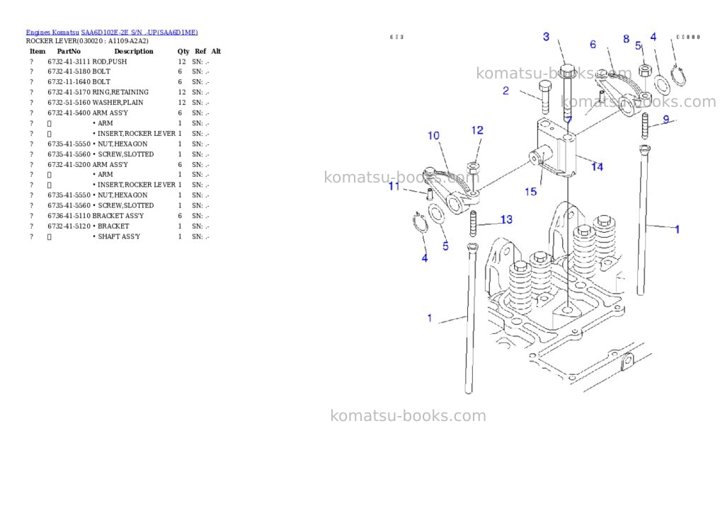 Komatsu SAA6D102E-2E S/N .-UP Parts catalog cover Komatsu SAA6D102E-2E S/N .-UP Parts catalog cover