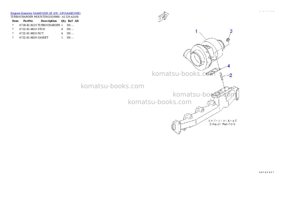 Komatsu SAA6D102E-2E S/N .-UP Parts catalog cover Page 5 Komatsu SAA6D102E-2E S/N .-UP Parts catalog cover Page 5