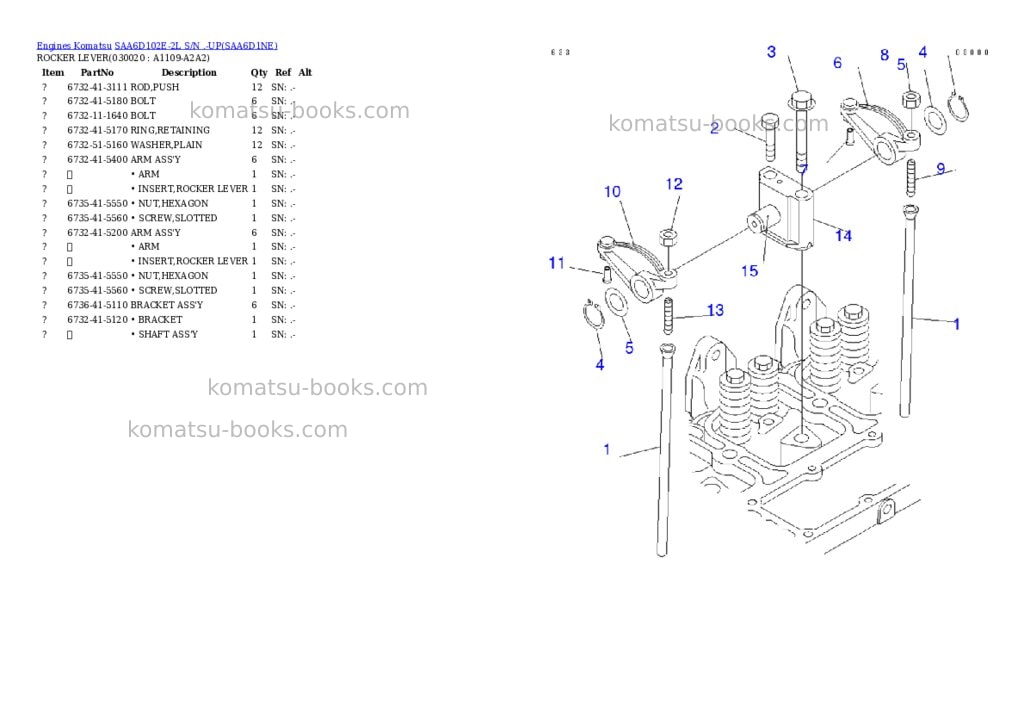 Komatsu saa6d102e-2l s/n .-up Parts catalog cover Komatsu saa6d102e-2l s/n .-up Parts catalog cover