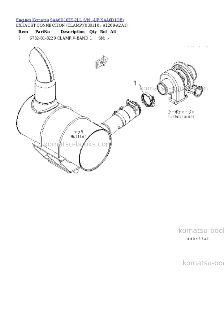 Komatsu saa6d102e-2ll s/n .-up Parts catalog cover Page 10