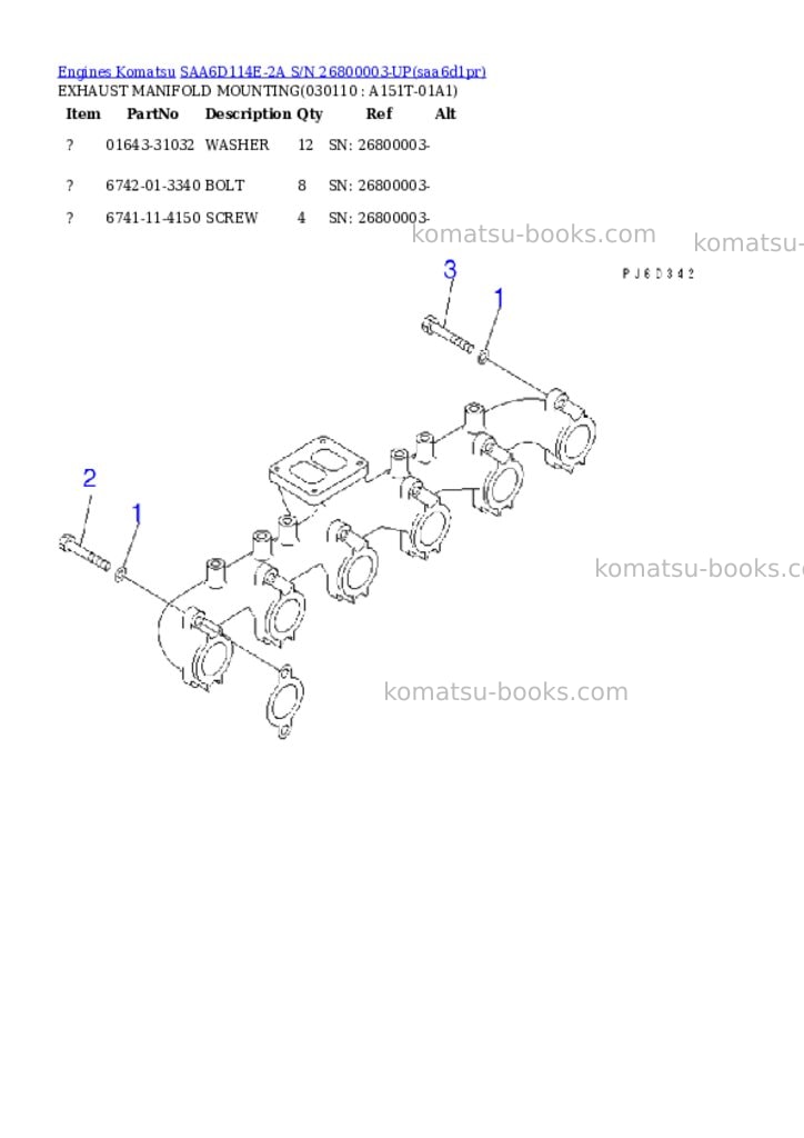 Komatsu saa6d114e-2a s/n 26800003-up Parts catalog cover Page 10 Komatsu saa6d114e-2a s/n 26800003-up Parts catalog cover Page 10