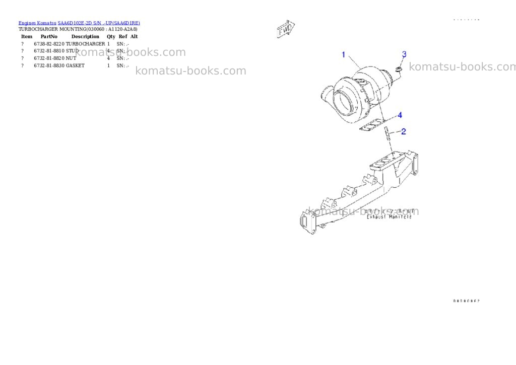 Komatsu saa6d102e-2d s/n .-up Parts catalog cover Page 5 Komatsu saa6d102e-2d s/n .-up Parts catalog cover Page 5