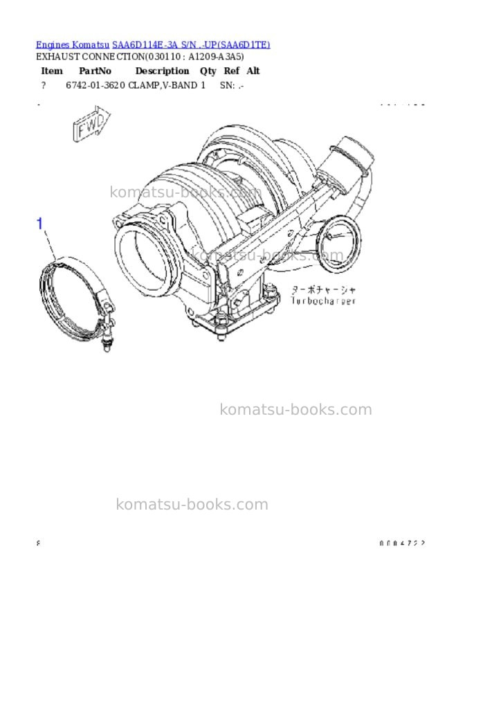 Komatsu saa6d114e-3a s/n .-up Parts catalog cover Page 10 Komatsu saa6d114e-3a s/n .-up Parts catalog cover Page 10