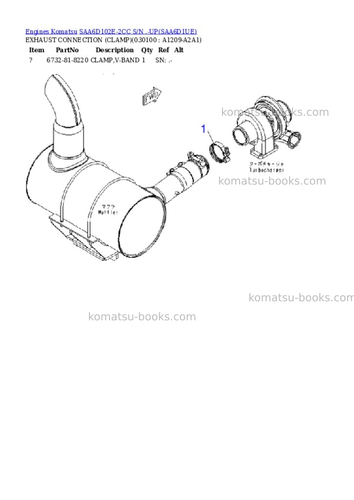 Komatsu saa6d102e-2cc s/n .-up Parts catalog cover Page 9