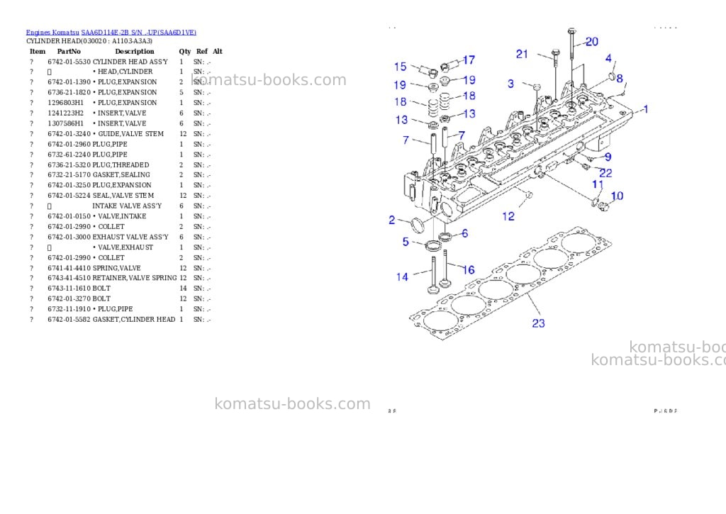 Komatsu saa6d114e-2b s/n .-up Parts catalog cover Komatsu saa6d114e-2b s/n .-up Parts catalog cover