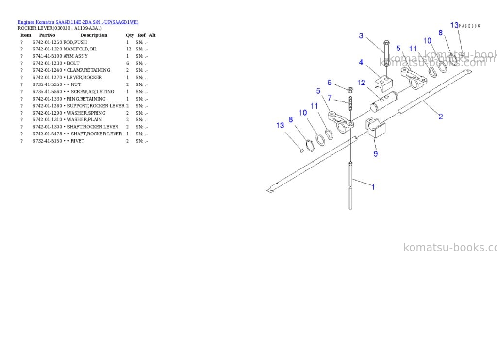 Komatsu saa6d114e-2ba s/n .-up Parts catalog cover Page 2