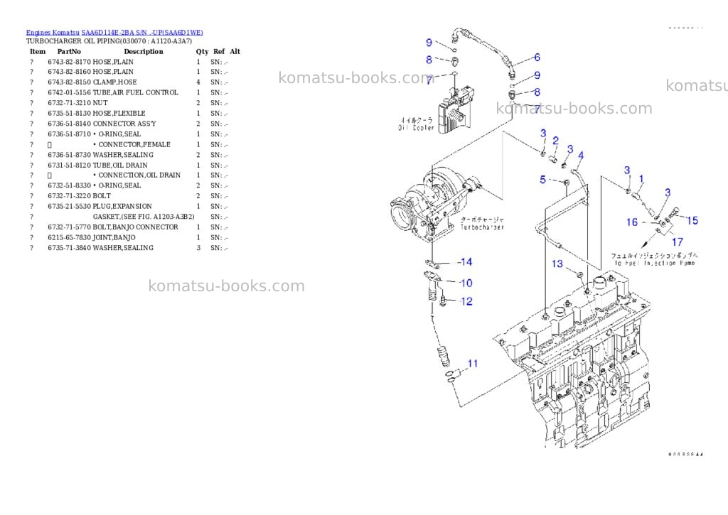 Komatsu saa6d114e-2ba s/n .-up Parts catalog cover Page 6