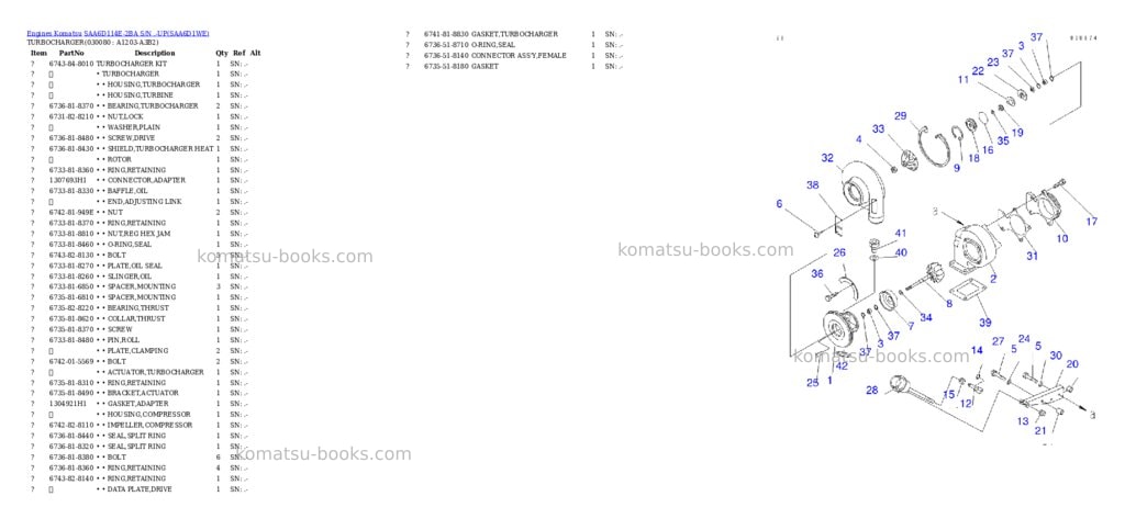 Komatsu saa6d114e-2ba s/n .-up Parts catalog cover Page 7