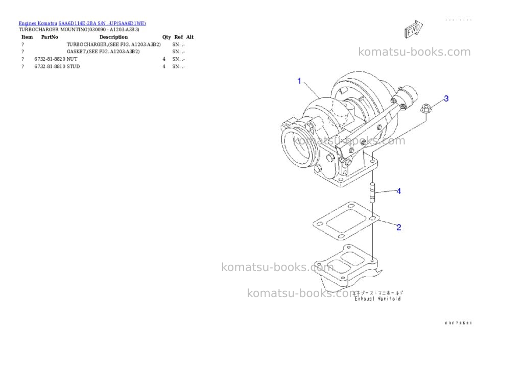 Komatsu saa6d114e-2ba s/n .-up Parts catalog cover Page 8