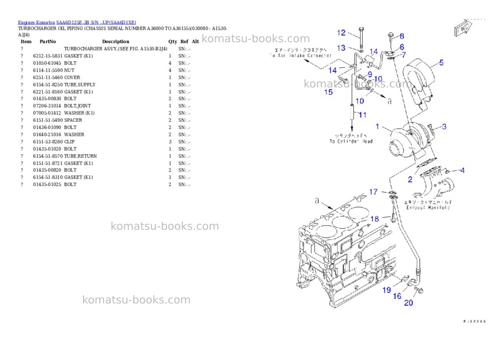 Komatsu saa6d125e-3b s/n .-up Parts catalog cover Page 7 Komatsu saa6d125e-3b s/n .-up Parts catalog cover Page 7