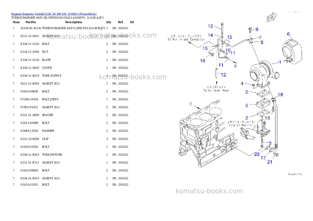 Komatsu saa6d125e-3g-8m s/n 310001-up Parts catalog cover Page 6