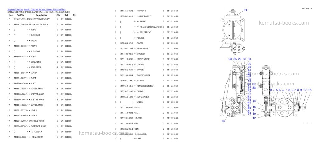 Komatsu saa6d125e-3g-8m s/n 310001-up Parts catalog cover Page 9