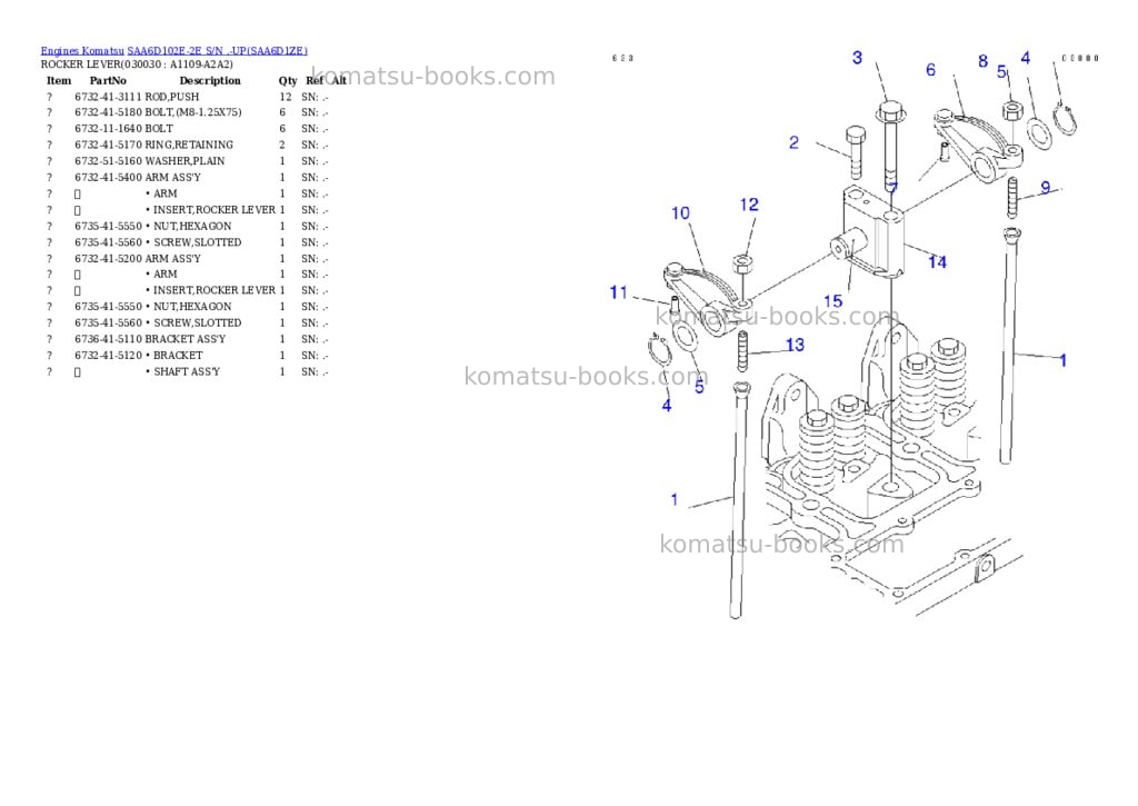 Komatsu SAA6D102E-2E S/N .-UP Parts catalog cover Page 2 Komatsu SAA6D102E-2E S/N .-UP Parts catalog cover Page 2